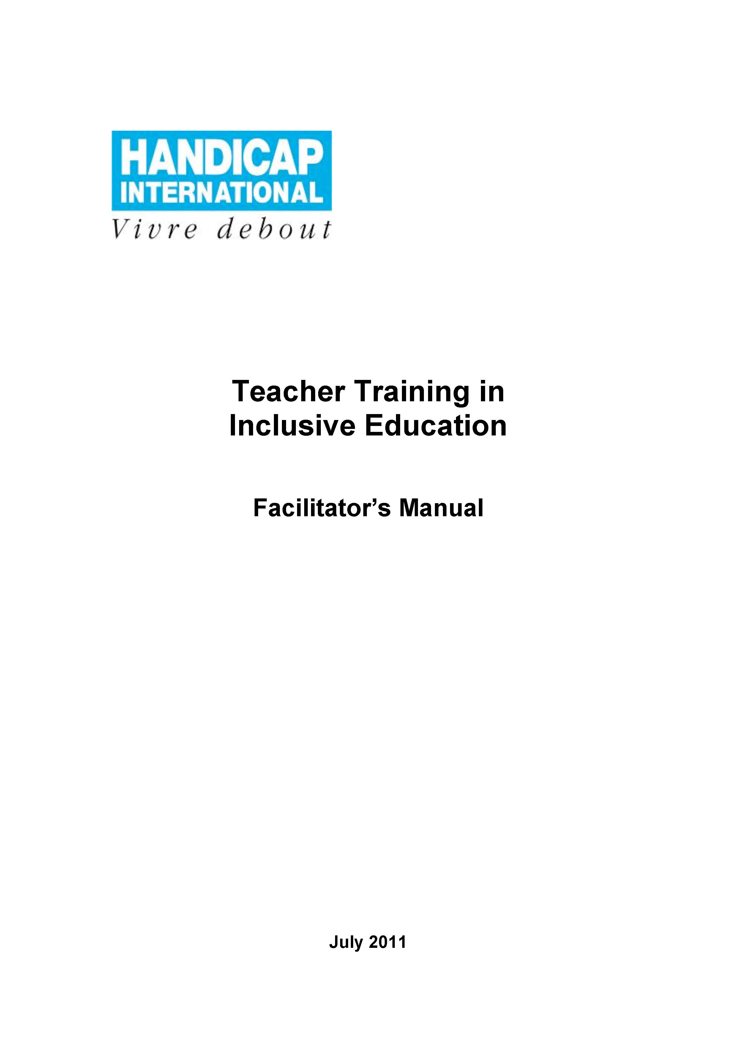 Teacher Training in Inclusive Education