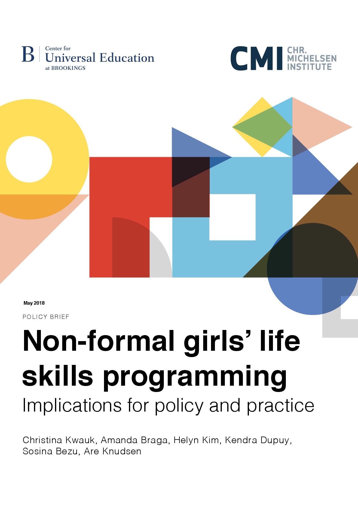 Non-formal Girl's Life Skills Programming Implications For Policy and Practice