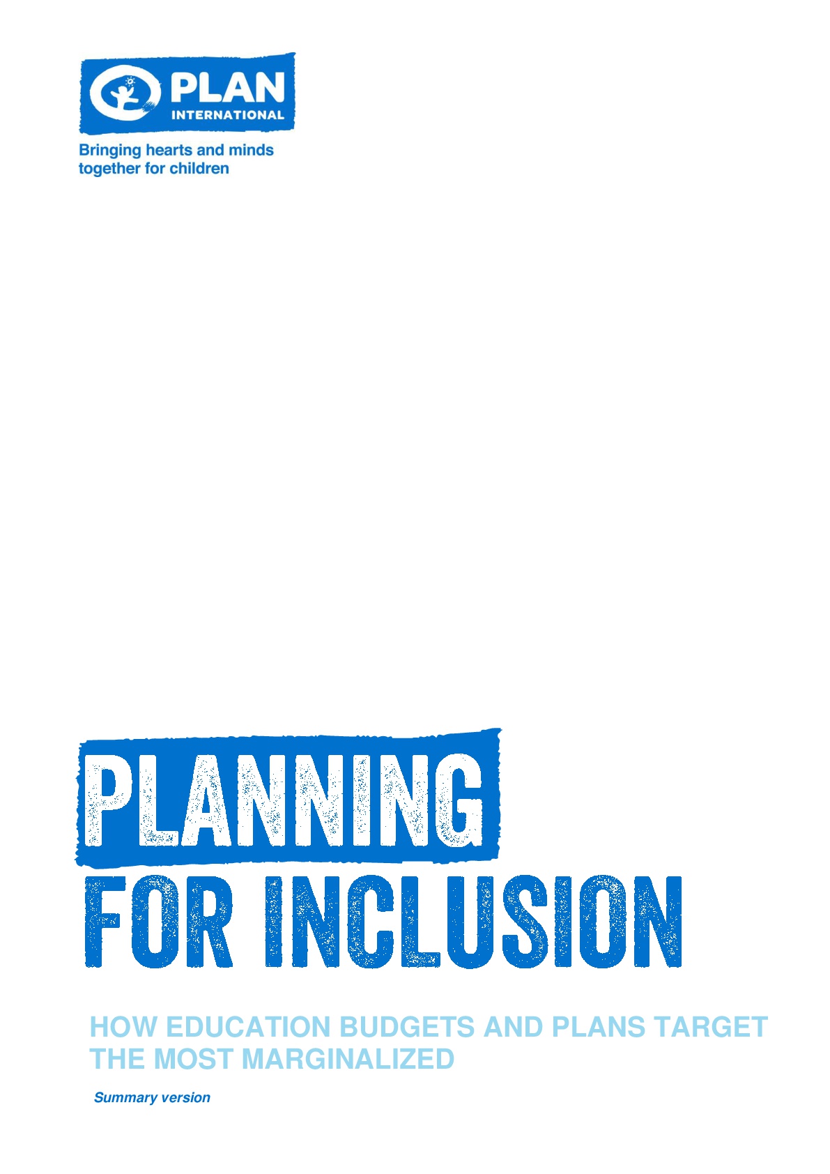 Planning for inclusion: How education budgets and plans target the most marginalized